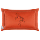 Abstract Flamingo | Sustainable Velvet Rectangle Cushion - Burnt Ochre 50 x 30 cm Cover Only by Izabela Peters