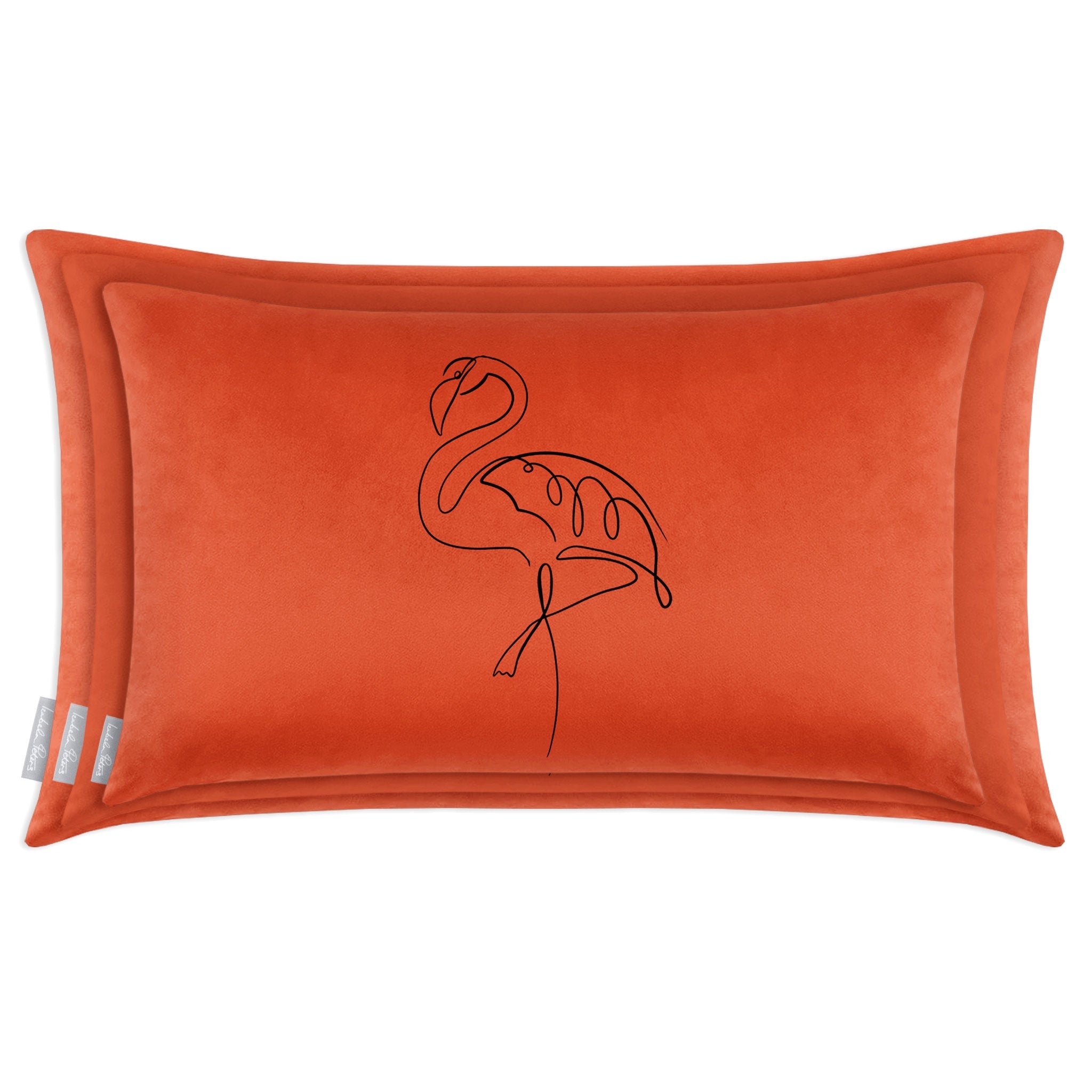 Abstract Flamingo | Sustainable Velvet Rectangle Cushion - Burnt Ochre 50 x 30 cm Cover Only by Izabela Peters