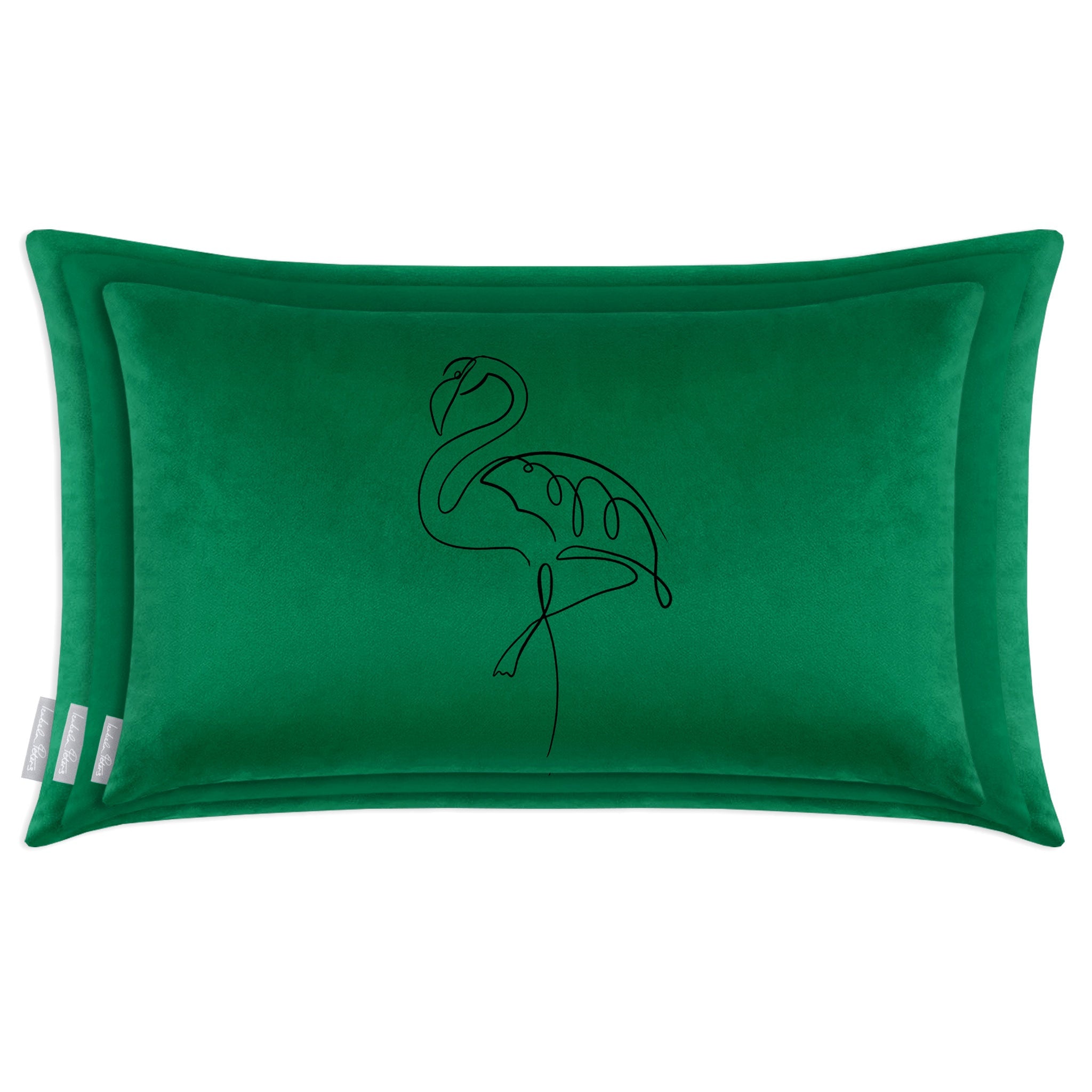 Abstract Flamingo | Sustainable Velvet Rectangle Cushion - Hot Pink 50 x 30 cm Cover Only by Izabela Peters