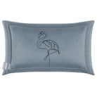 Abstract Flamingo | Sustainable Velvet Rectangle Cushion - French Grey 50 x 30 cm Cover Only by Izabela Peters