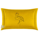 Abstract Flamingo | Sustainable Velvet Rectangle Cushion - Mustard Ochre 50 x 30 cm Cover Only by Izabela Peters