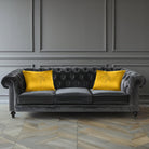 Abstract Flamingo | Sustainable Velvet Rectangle Cushion - Mustard Ochre 50 x 30 cm Cover Only by Izabela Peters
