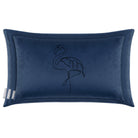 Abstract Flamingo | Sustainable Velvet Rectangle Cushion - Petrol Blue 50 x 30 cm Cover Only by Izabela Peters