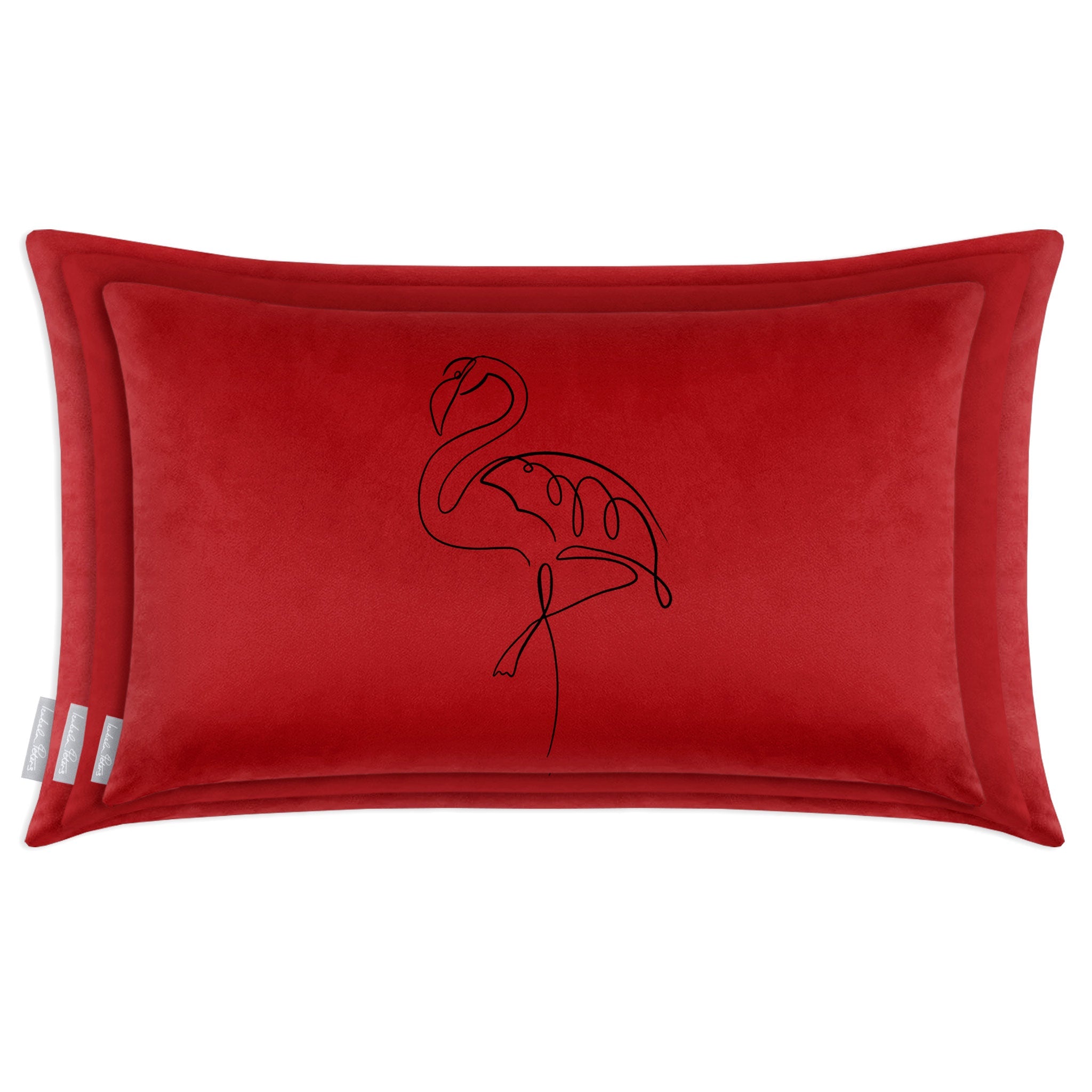 Abstract Flamingo | Sustainable Velvet Rectangle Cushion in Crimson Muse 50 x 30 cm Cover Only | Izabela Peters