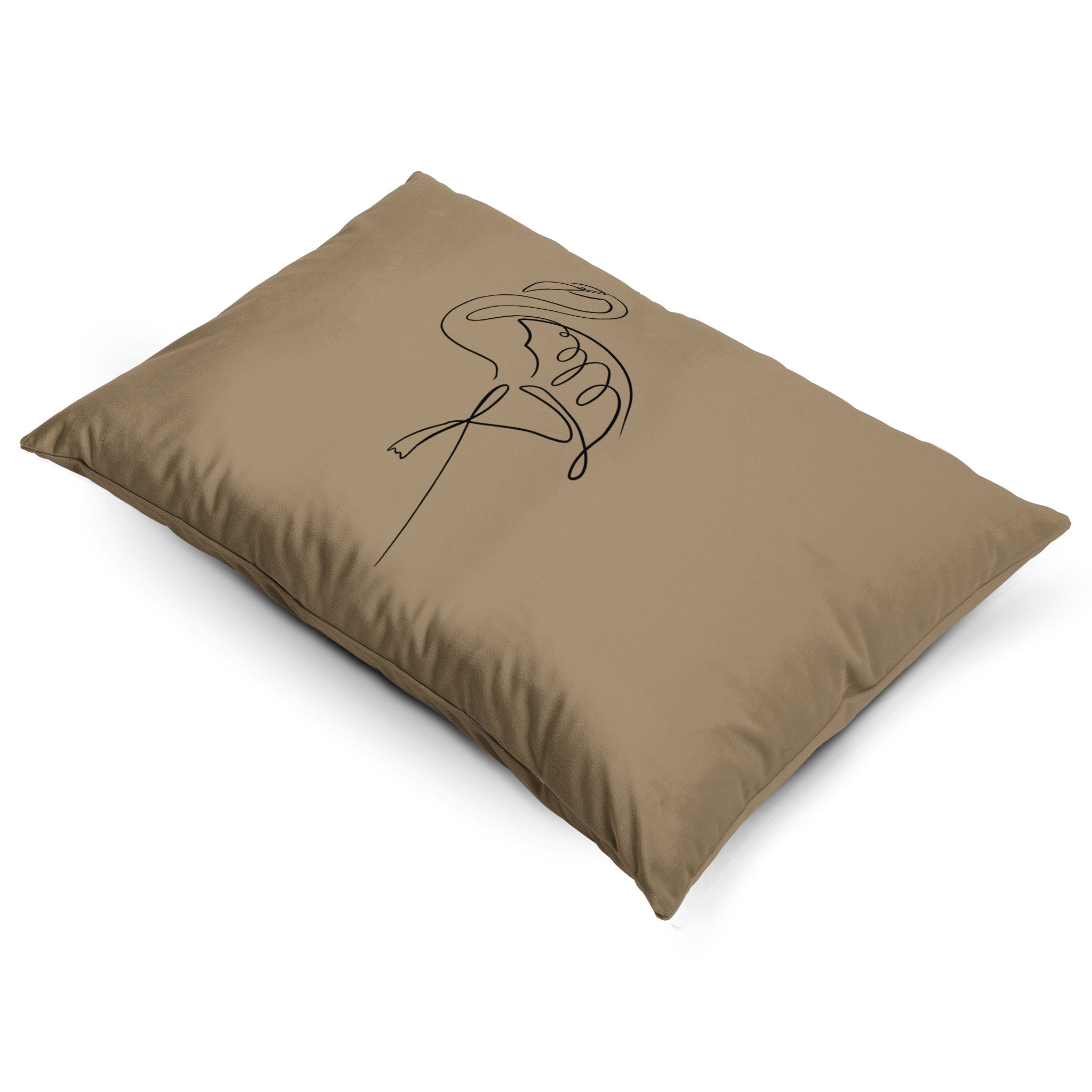 Abstract Flamingo | Sustainable Velvet Rectangle Cushion - Taupe 50 x 30 cm Cover Only by Izabela Peters