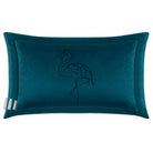Abstract Flamingo | Sustainable Velvet Rectangle Cushion - Teal 50 x 30 cm Cover Only by Izabela Peters