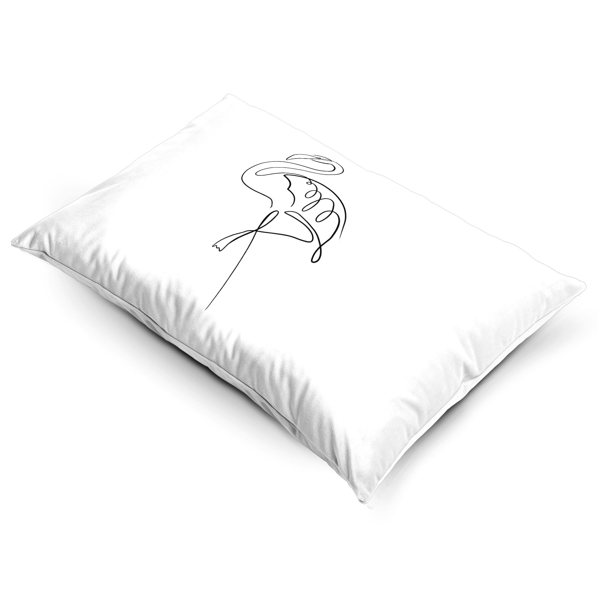 Abstract Flamingo | Sustainable Velvet Rectangle Cushion - White and Black 50 x 30 cm Cover Only by Izabela Peters