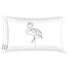 Abstract Flamingo | Sustainable Velvet Rectangle Cushion - White and Black 50 x 30 cm Cover Only by Izabela Peters