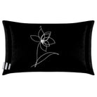 Flower | Sustainable Velvet Rectangle Cushion - Black and White 50 x 30 cm Cover Only by Izabela Peters