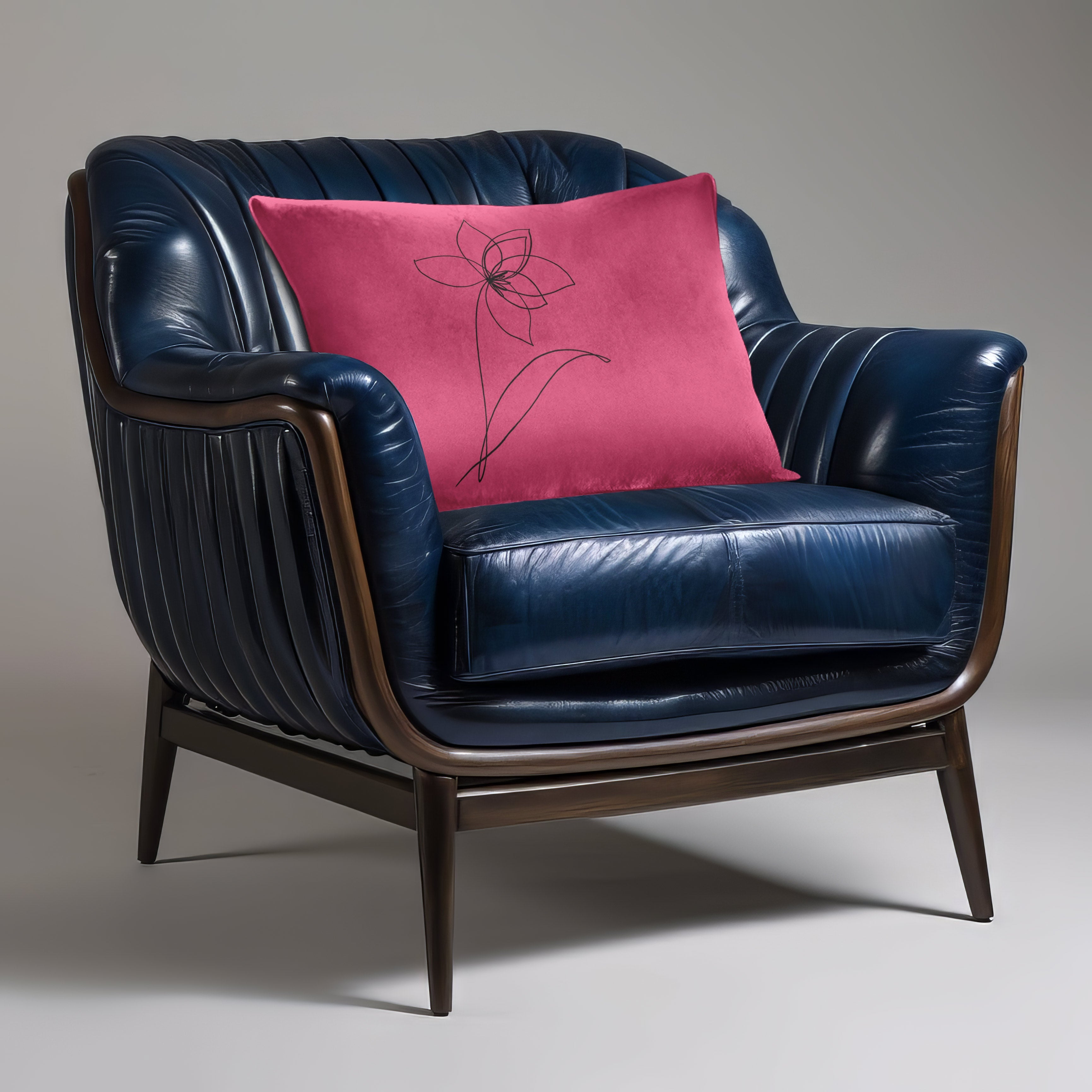 Flower | Sustainable Velvet Rectangle Cushion - Hot Pink 50 x 30 cm Cover Only by Izabela Peters