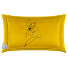 Flower | Sustainable Velvet Rectangle Cushion - Mustard Ochre 50 x 30 cm Cover Only by Izabela Peters