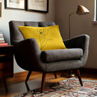 Flower | Sustainable Velvet Rectangle Cushion - Mustard Ochre 50 x 30 cm Cover Only by Izabela Peters
