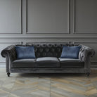 Flower | Sustainable Velvet Rectangle Cushion - Petrol Blue 50 x 30 cm Cover Only by Izabela Peters