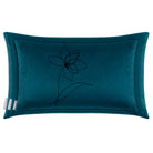 Flower | Sustainable Velvet Rectangle Cushion - Teal 50 x 30 cm Cover Only by Izabela Peters