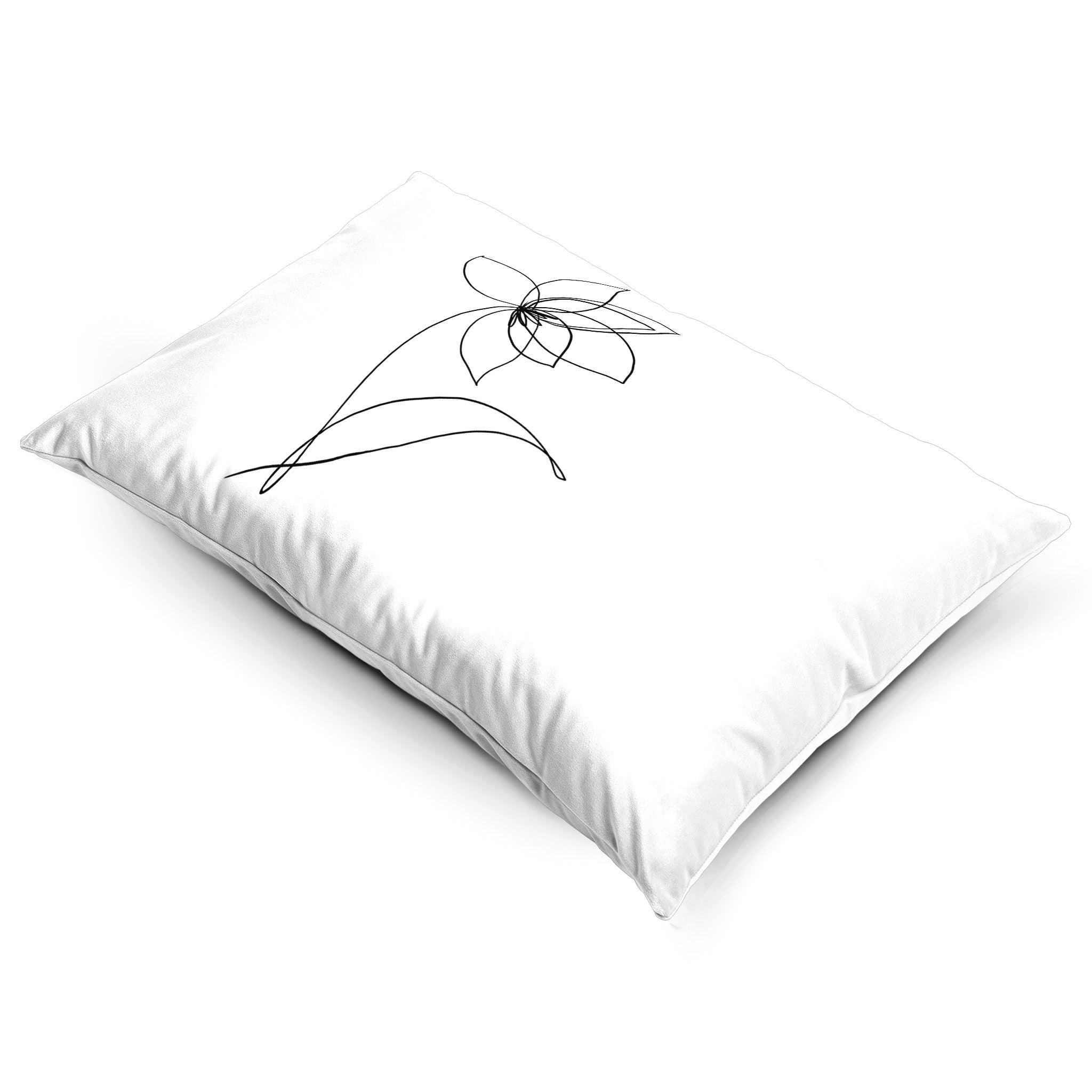 Flower | Sustainable Velvet Rectangle Cushion - White and Black 50 x 30 cm Cover Only by Izabela Peters