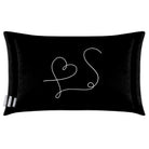Heart | Sustainable Velvet Rectangle Cushion - Black and White 50 x 30 cm Cover Only by Izabela Peters