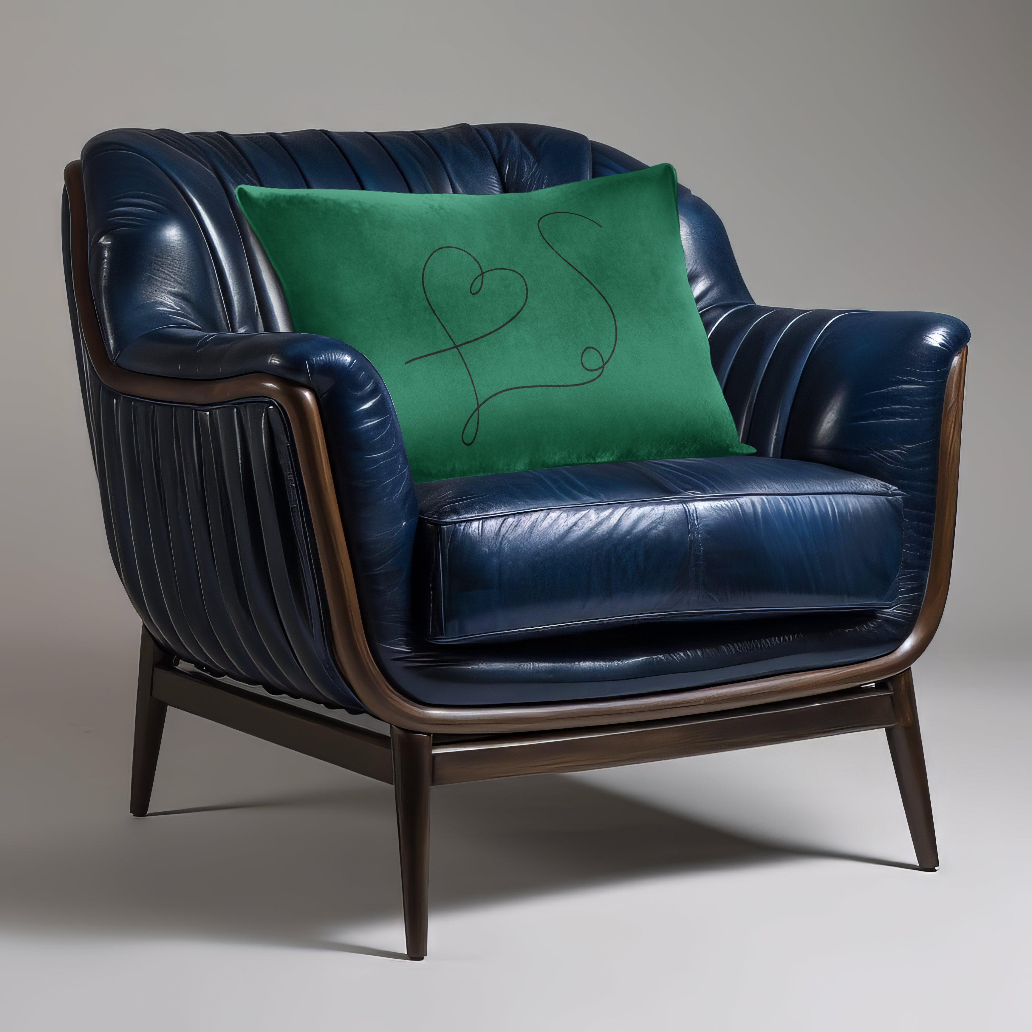 Heart | Sustainable Velvet Rectangle Cushion - Emerald Green 50 x 30 cm Cover Only by Izabela Peters