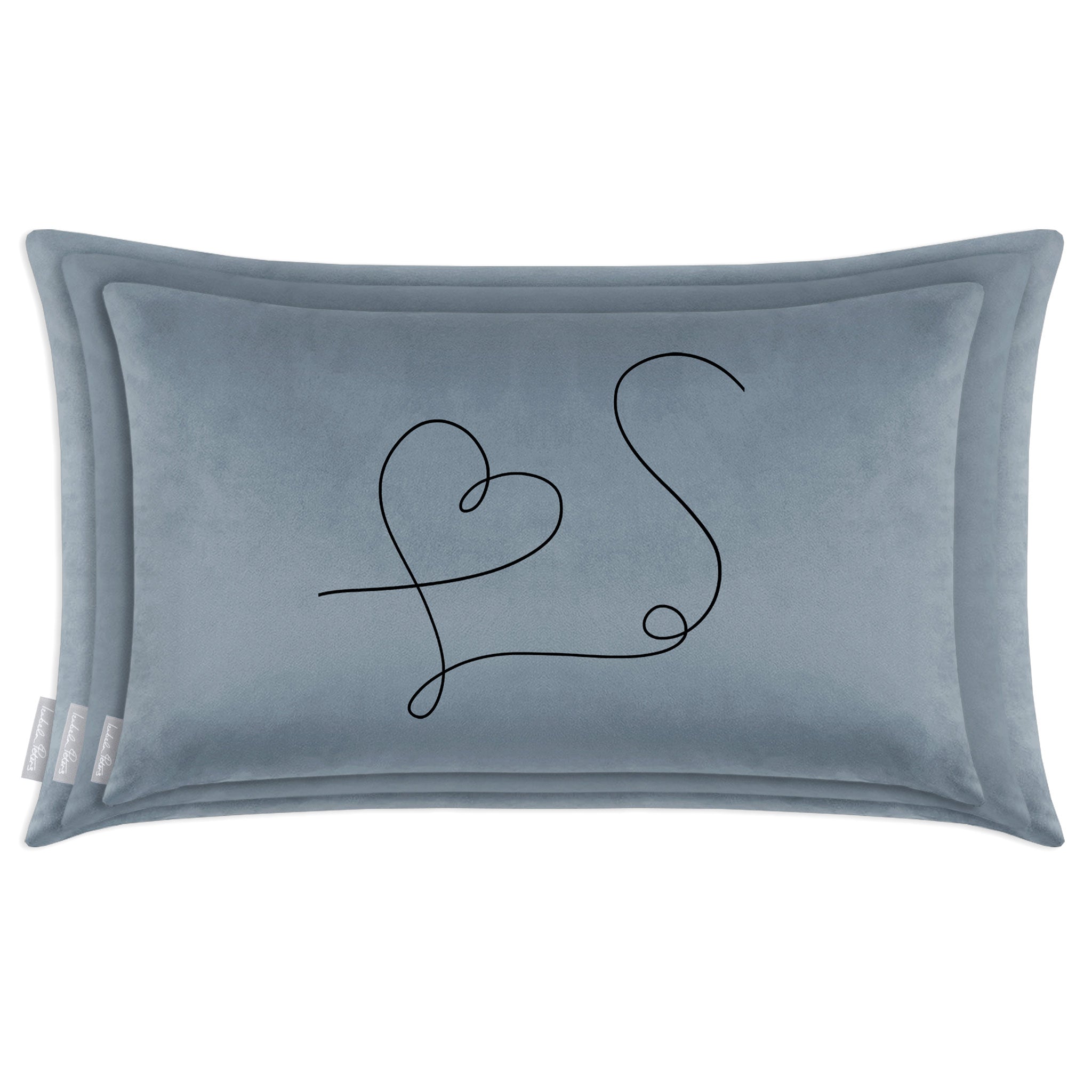 Heart | Sustainable Velvet Rectangle Cushion - French Grey 50 x 30 cm Cover Only by Izabela Peters