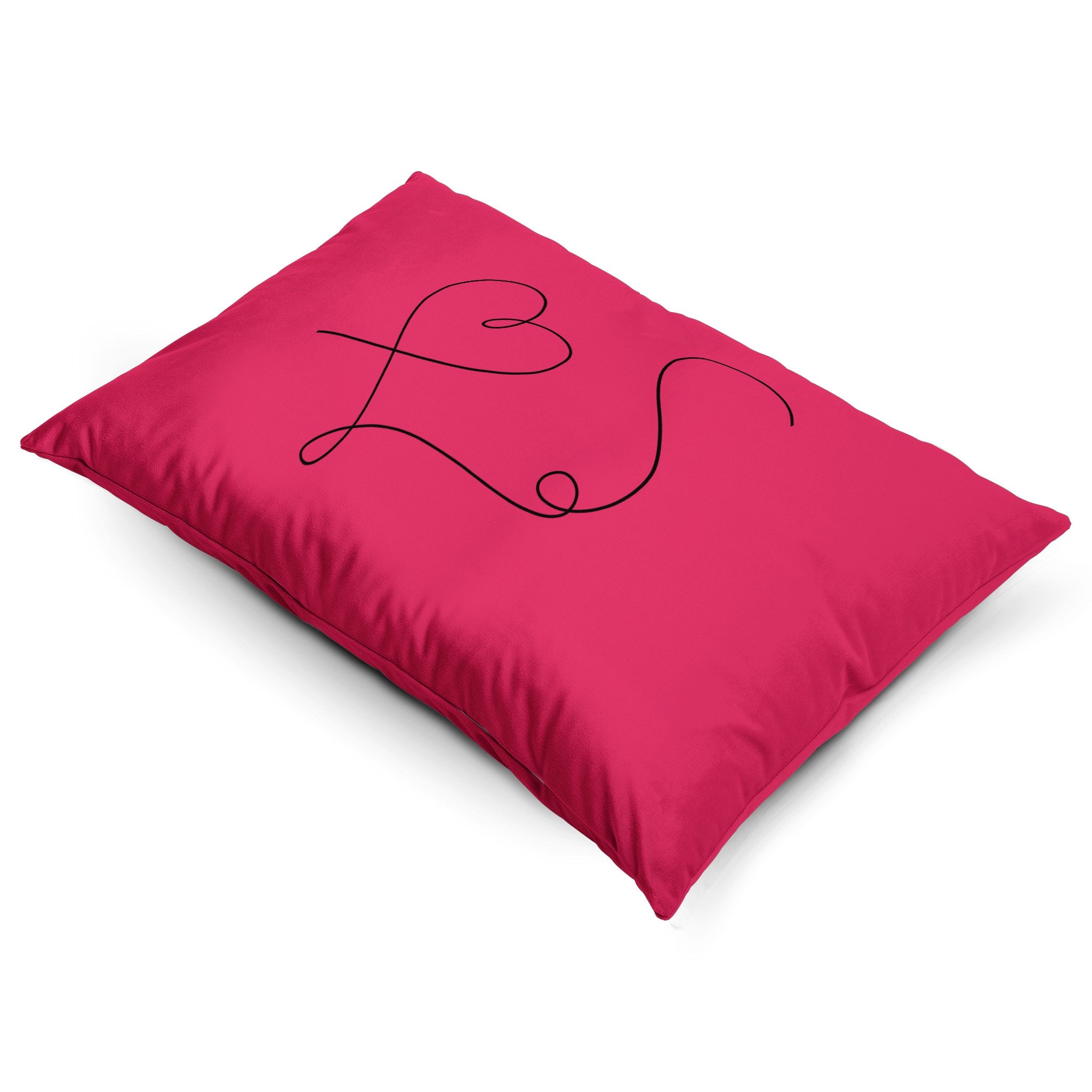 Heart | Sustainable Velvet Rectangle Cushion - Hot Pink 50 x 30 cm Cover Only by Izabela Peters