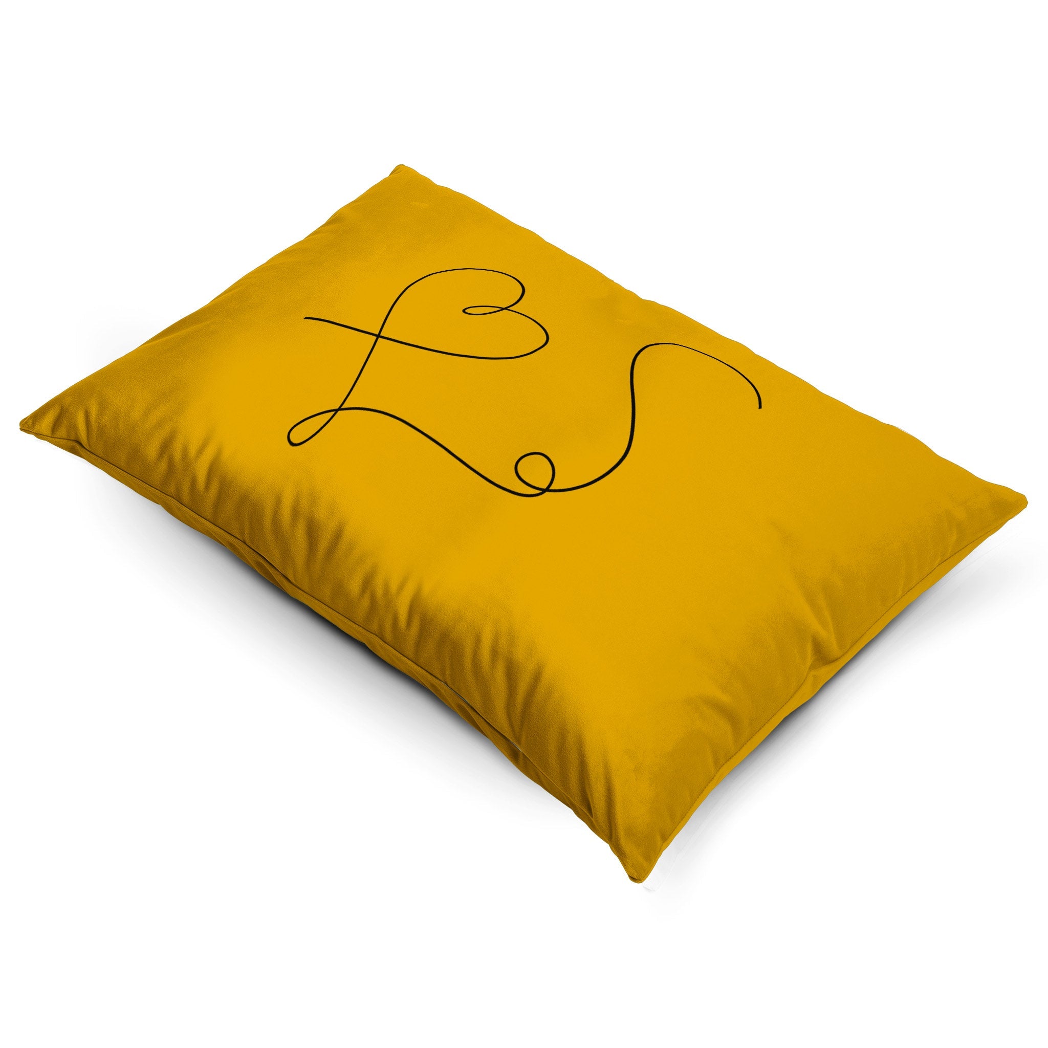 Heart | Sustainable Velvet Rectangle Cushion - Mustard Ochre 50 x 30 cm Cover Only by Izabela Peters