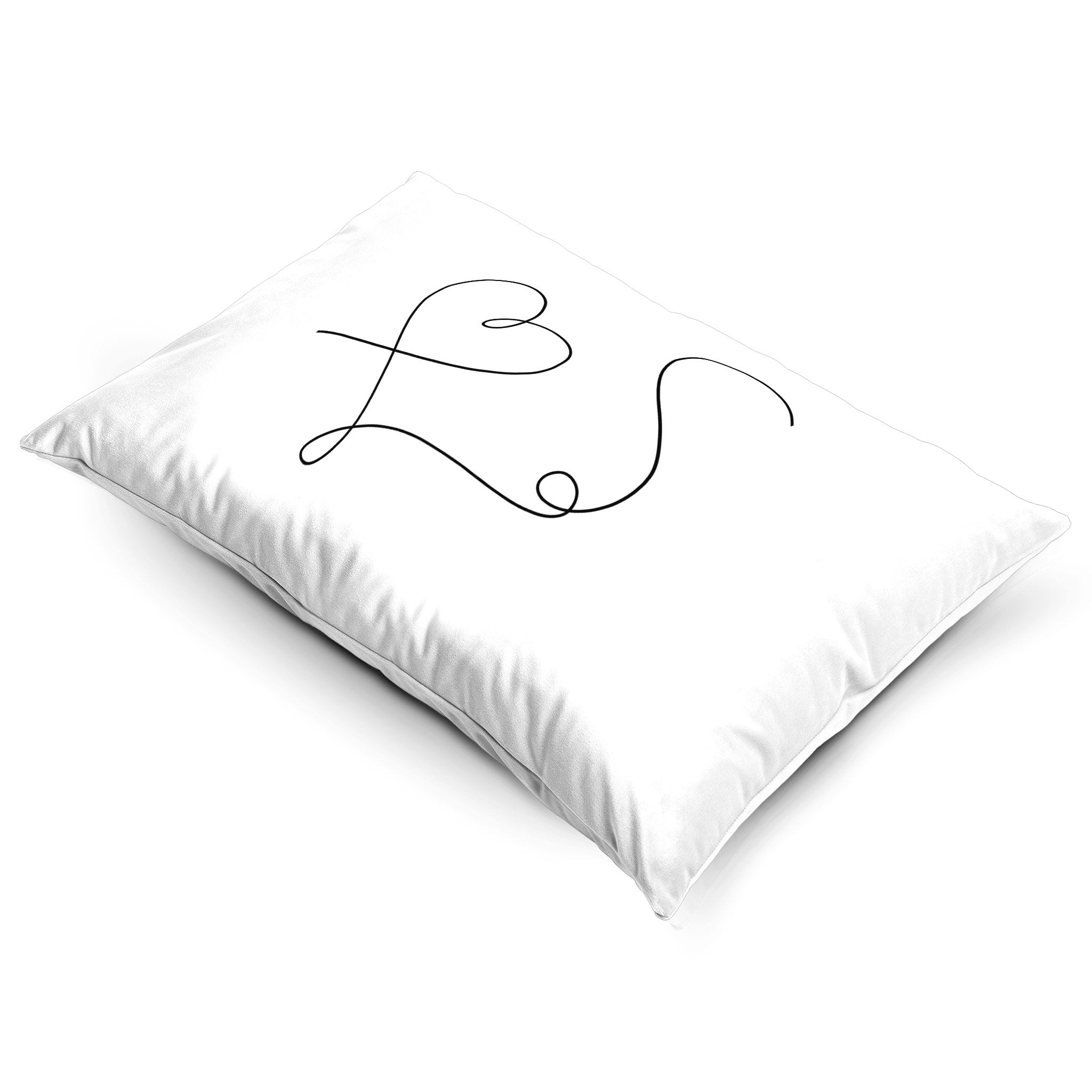 Heart | Sustainable Velvet Rectangle Cushion - White and Black 50 x 30 cm Cover Only by Izabela Peters