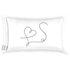 Heart | Sustainable Velvet Rectangle Cushion - White and Black 50 x 30 cm Cover Only by Izabela Peters