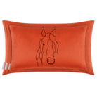 Horse | Sustainable Velvet Rectangle Cushion - Burnt Ochre 50 x 30 cm Cover Only by Izabela Peters