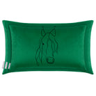 Horse | Sustainable Velvet Rectangle Cushion - Emerald Green 50 x 30 cm Cover Only by Izabela Peters