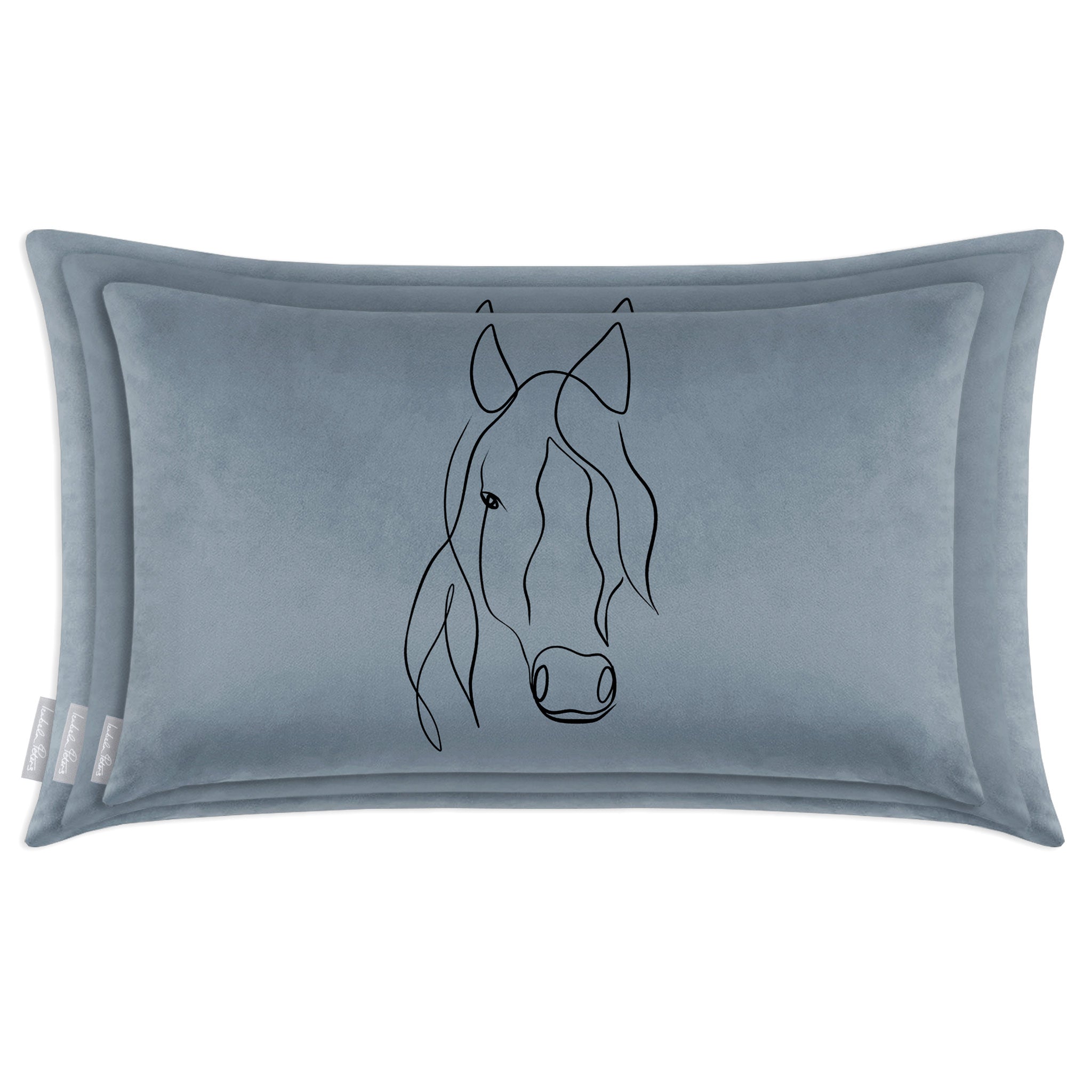 Horse | Sustainable Velvet Rectangle Cushion - French Grey 50 x 30 cm Cover Only by Izabela Peters