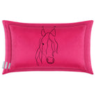 Horse | Sustainable Velvet Rectangle Cushion in Hot Pink 50 x 30 cm Cover Only | Izabela Peters