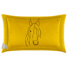 Horse | Sustainable Velvet Rectangle Cushion - Mustard Ochre 50 x 30 cm Cover Only by Izabela Peters