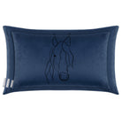 Horse | Sustainable Velvet Rectangle Cushion - Petrol Blue 50 x 30 cm Cover Only by Izabela Peters