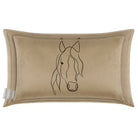 Horse | Sustainable Velvet Rectangle Cushion - Taupe 50 x 30 cm Cover Only by Izabela Peters