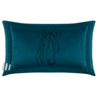 Horse | Sustainable Velvet Rectangle Cushion - Teal 50 x 30 cm Cover Only by Izabela Peters