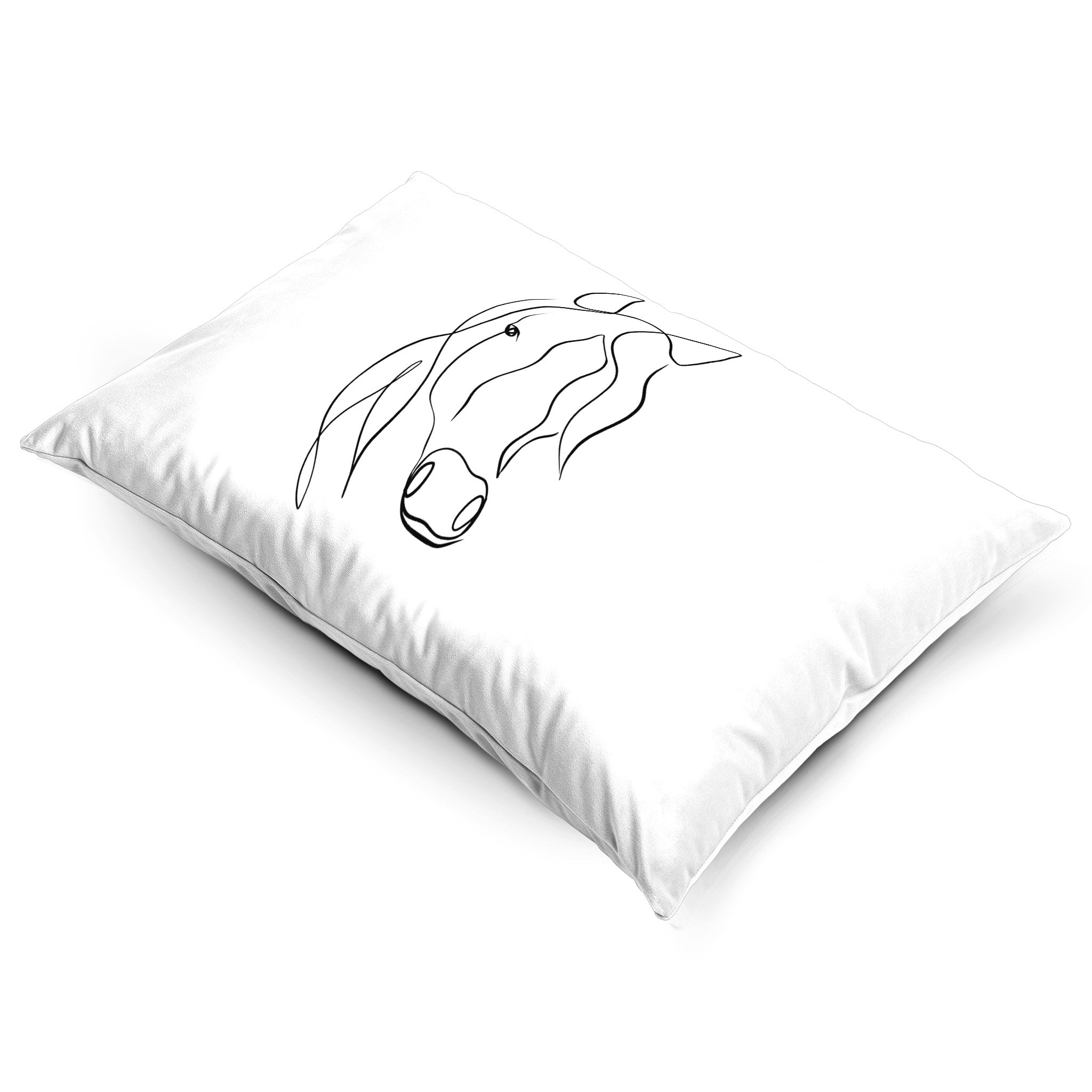 Horse | Sustainable Velvet Rectangle Cushion - White and Black 50 x 30 cm Cover Only by Izabela Peters