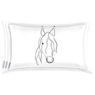 Horse | Sustainable Velvet Rectangle Cushion - White and Black 50 x 30 cm Cover Only by Izabela Peters