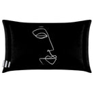 Joyful Face | Sustainable Velvet Rectangle Cushion in Black and White 50 x 30 cm Cover Only | Izabela Peters