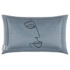 Joyful Face | Sustainable Velvet Rectangle Cushion - French Grey 50 x 30 cm Cover Only by Izabela Peters