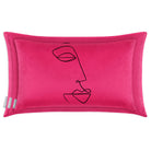 Joyful Face | Sustainable Velvet Rectangle Cushion - Hot Pink 50 x 30 cm Cover Only by Izabela Peters