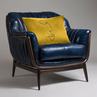 Joyful Face | Sustainable Velvet Rectangle Cushion - Mustard Ochre 50 x 30 cm Cover Only by Izabela Peters