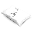 Joyful Face | Sustainable Velvet Rectangle Cushion - White and Black 50 x 30 cm Cover Only by Izabela Peters