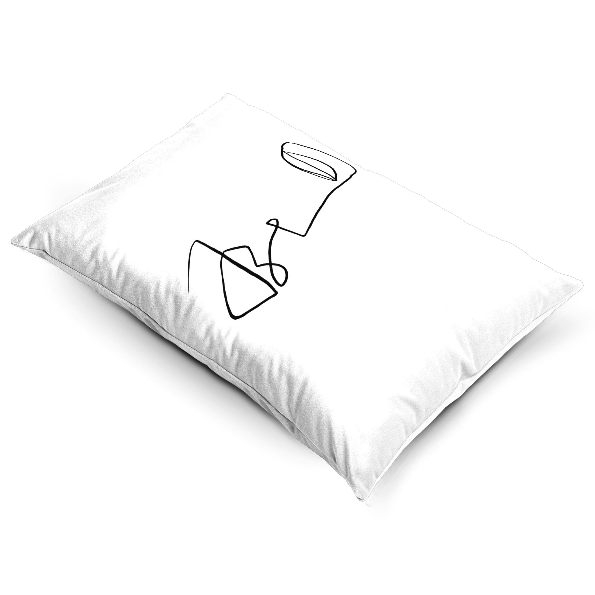 Joyful Face | Sustainable Velvet Rectangle Cushion - White and Black 50 x 30 cm Cover Only by Izabela Peters