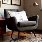 Joyful Face | Sustainable Velvet Rectangle Cushion - White and Black 50 x 30 cm Cover Only by Izabela Peters