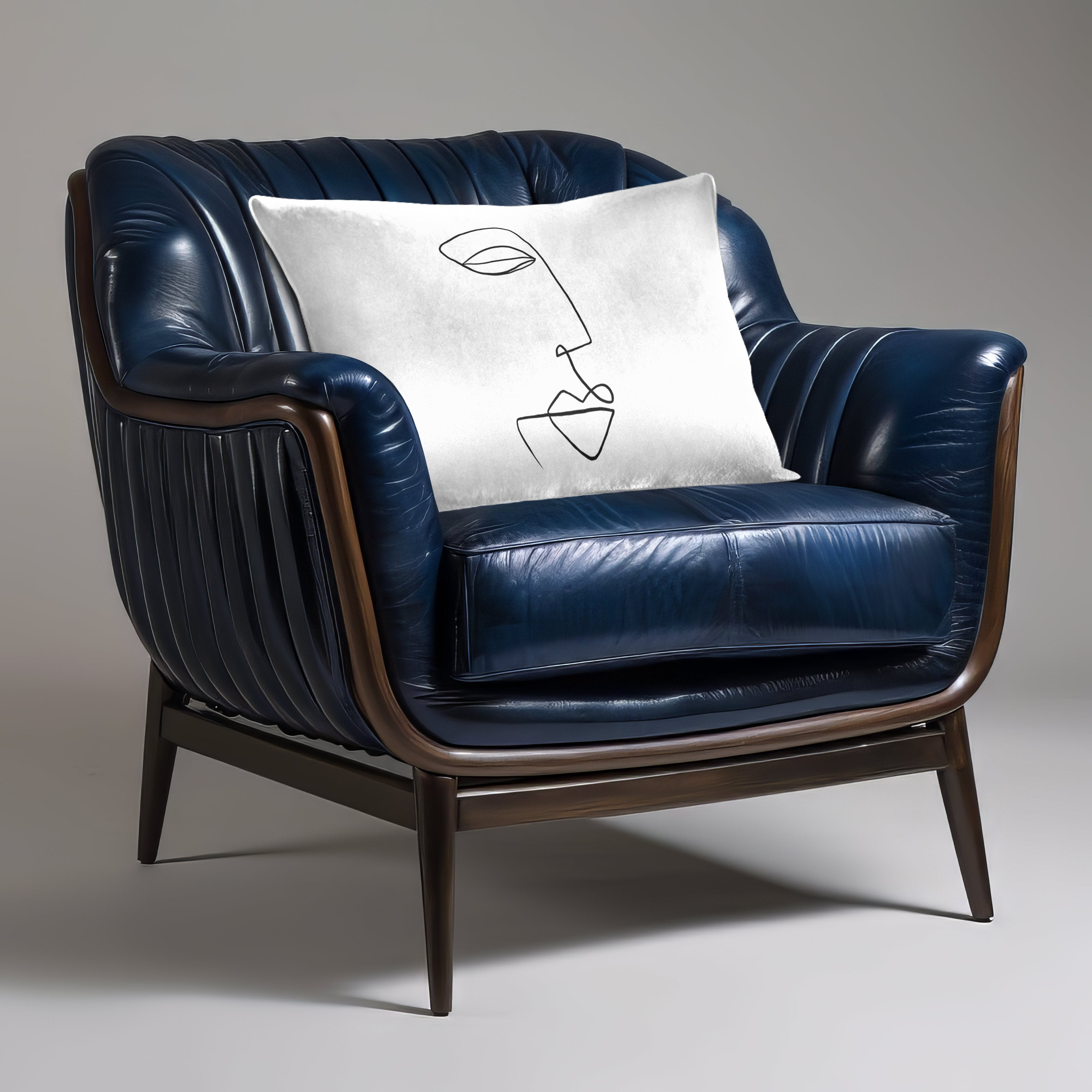 Joyful Face | Sustainable Velvet Rectangle Cushion - White and Black 50 x 30 cm Cover Only by Izabela Peters