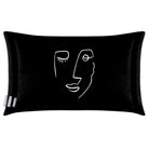 Open Face | Sustainable Velvet Rectangle Cushion - Black and White 50 x 30 cm Cover Only by Izabela Peters