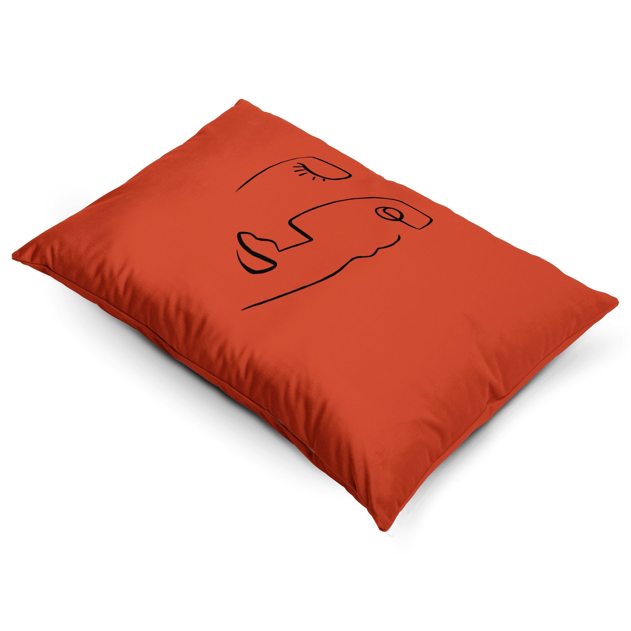 Open Face | Sustainable Velvet Rectangle Cushion - Burnt Ochre 50 x 30 cm Cover Only by Izabela Peters