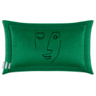 Open Face | Sustainable Velvet Rectangle Cushion - Emerald Green 50 x 30 cm Cover Only by Izabela Peters