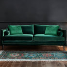 Open Face | Sustainable Velvet Rectangle Cushion - Emerald Green 50 x 30 cm Cover Only by Izabela Peters
