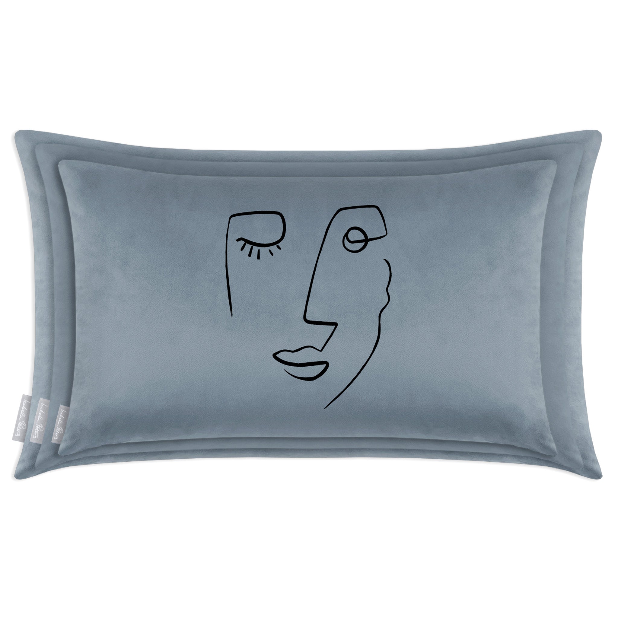 Open Face | Sustainable Velvet Rectangle Cushion - French Grey 50 x 30 cm Cover Only by Izabela Peters