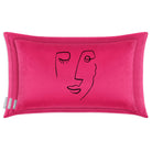 Open Face | Sustainable Velvet Rectangle Cushion - Hot Pink 50 x 30 cm Cover Only by Izabela Peters